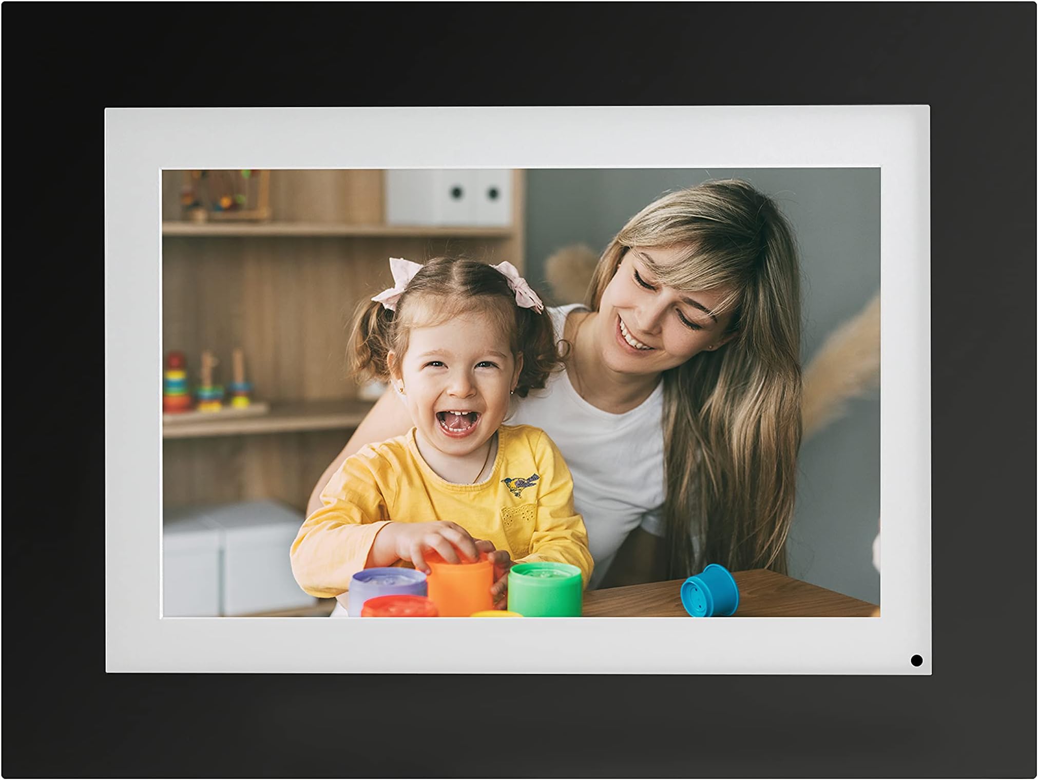 SimplySmart Home PhotoShare Friends and Family Smart Frame 8" Digital Photo Frame, Send Pics from Phone to Frame, Wi-Fi, 8 GB, Holds Over 5,000 Photos, HD, 1080P, Black/White Mattes, iOS, Android