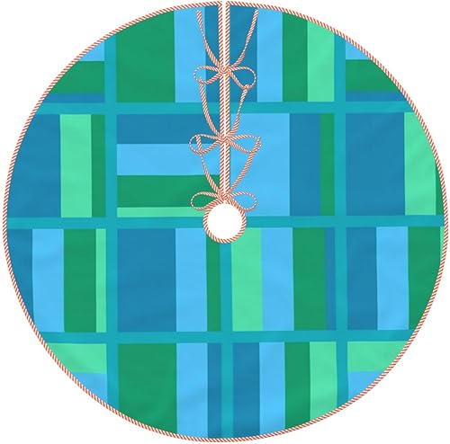 Miniatura 9 de Falda de árbol de Navidad de 48 pulgadas, color verde azulado, turquesa, imitación de plata, patrón de ágata, falda de árbol de Navidad para fiestas