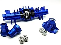 Vista 2 de Treal Aluminio 7075 CNC Billet Eje Trasero Carcasa para Losi LMT (Azul)