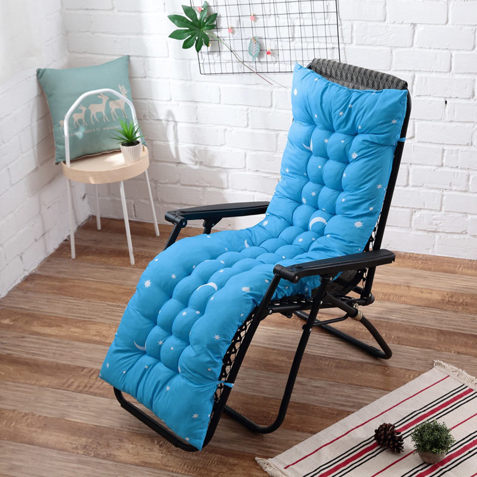 ADSEA Indoor Bench Cushion,Solid Color Lounger Patio Cushion,Soft High Back Reclining Chair Cushion,With Ties For Patio Chairs-C 110x40x8cm(43x16x3inch)
