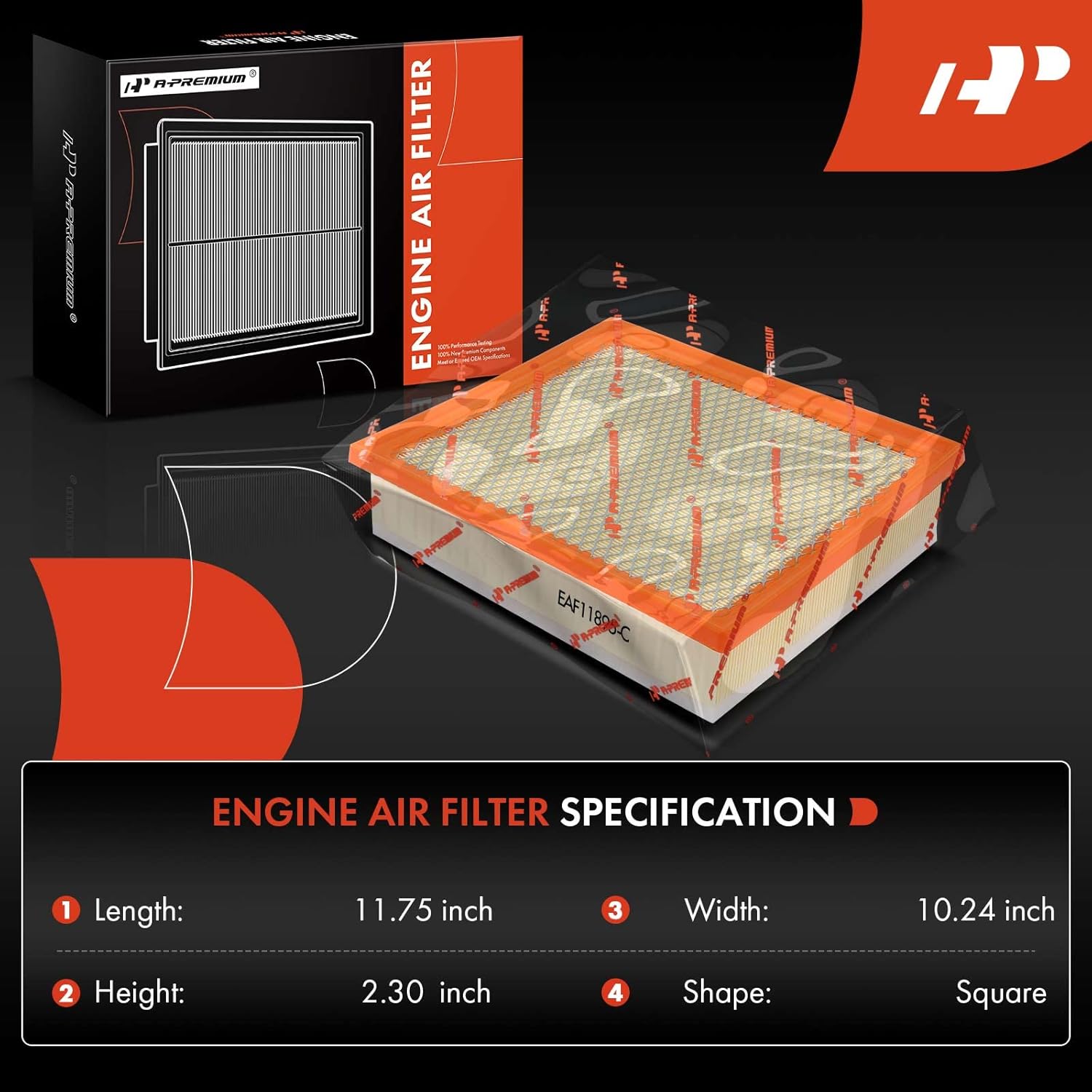 A-Premium 2-PC Engine Air Filter Compatible with Toyota Models - Sequoia 2014-2022, Tacoma 2016-2023, Tundra 2013-2021, 3.5L 4.0L 4.6L 5.7L, Replace# 17801-0P100