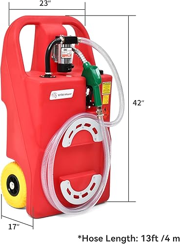 Miniatura 4 de YITAMOTOR Carrito de combustible diésel de 26 galones, tanque de combustible portátil con bomba de transferencia eléctrica de 12 V, tanque de
