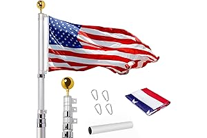 Heavy-Duty 20ft Telescoping Flag Pole Kit for Unwavering Patriotism