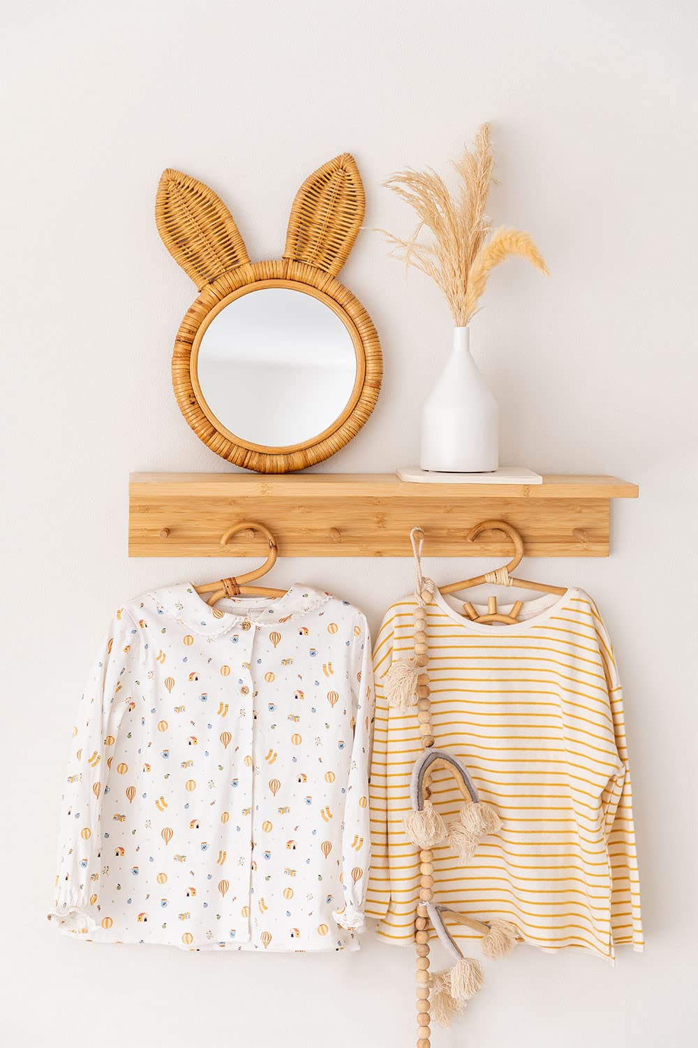 SKLUM Porte-Manteau Mural avec étagère en Bambou Gari
