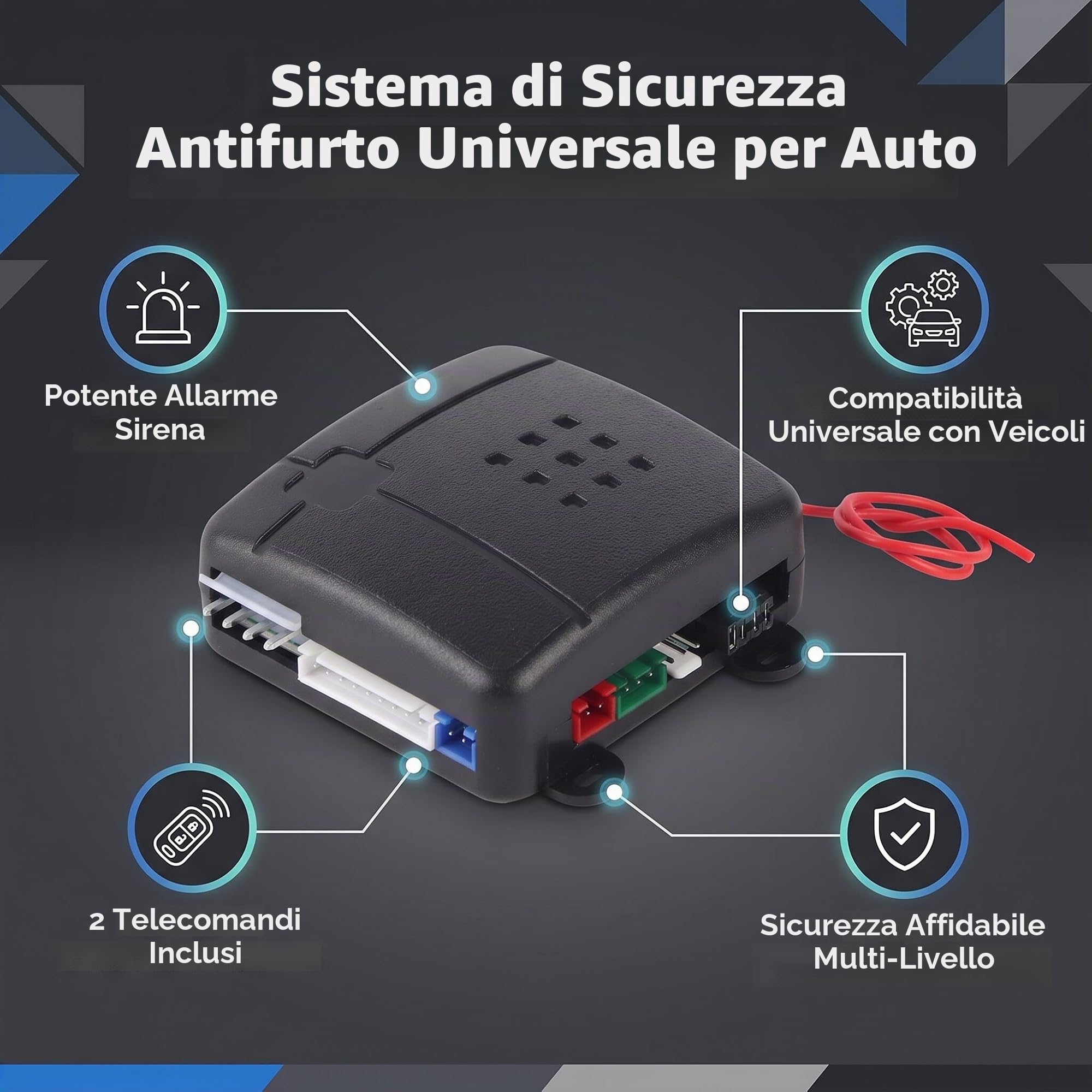 di Sicurezza Allarme per Auto, di Allarme Universale di Protezione di Sicurezza di Ingresso Senza Chiave per Auto con 2 Telecomandi Allarme