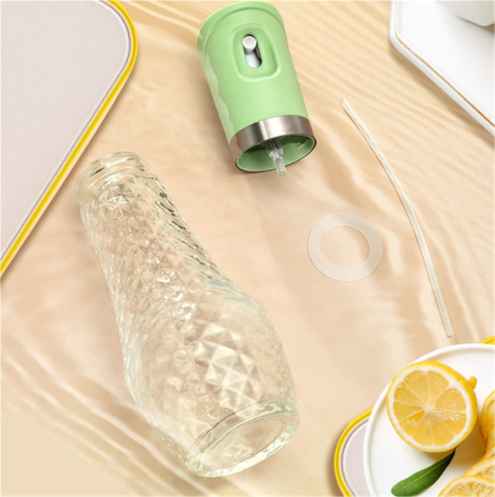 Ölsprüher Für Speiseöl Essbare Presse Öl Sprayer Geeignet For Air Fryer Salat Backen Grill Grillen Küche(Yellow)