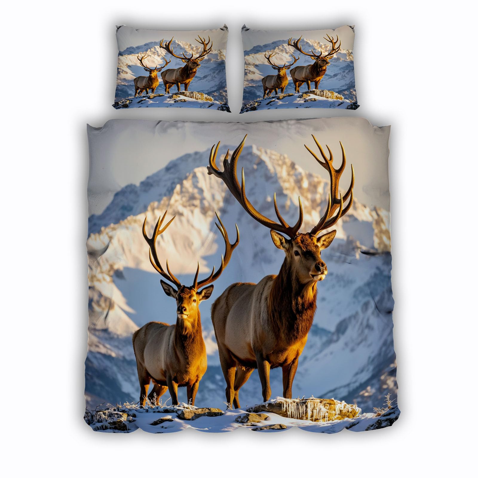 Housse de Couette 220x240cm Cerf en microfibre douce contre les nuits fraîches
