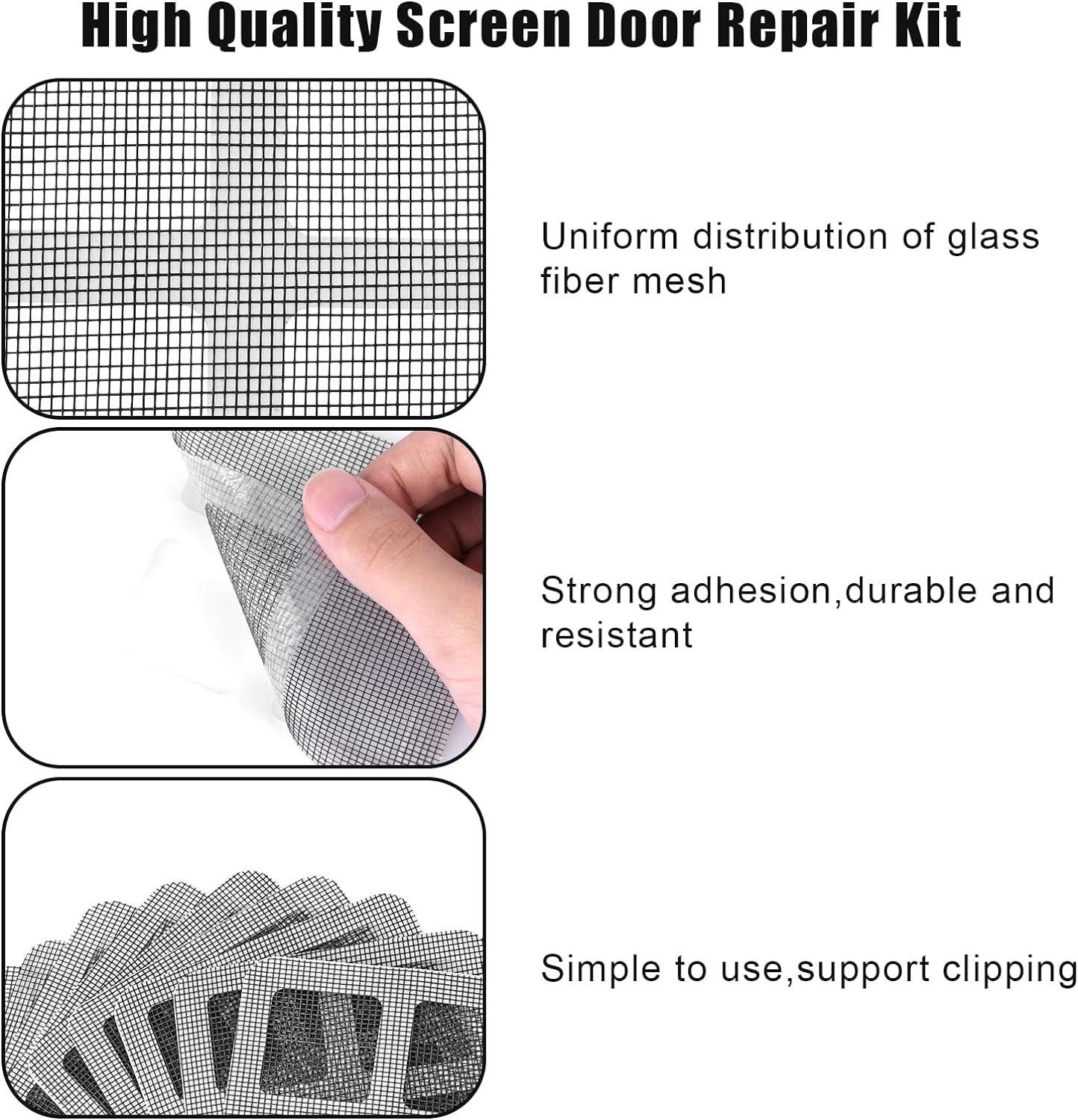 COOFANDY Window Screen Repair Patches, 10 pcs Door Window Screen Repair Stickers Mesh Repair for Repair Holes Self-Adhesive Screen Net Anti-Mosquito 3