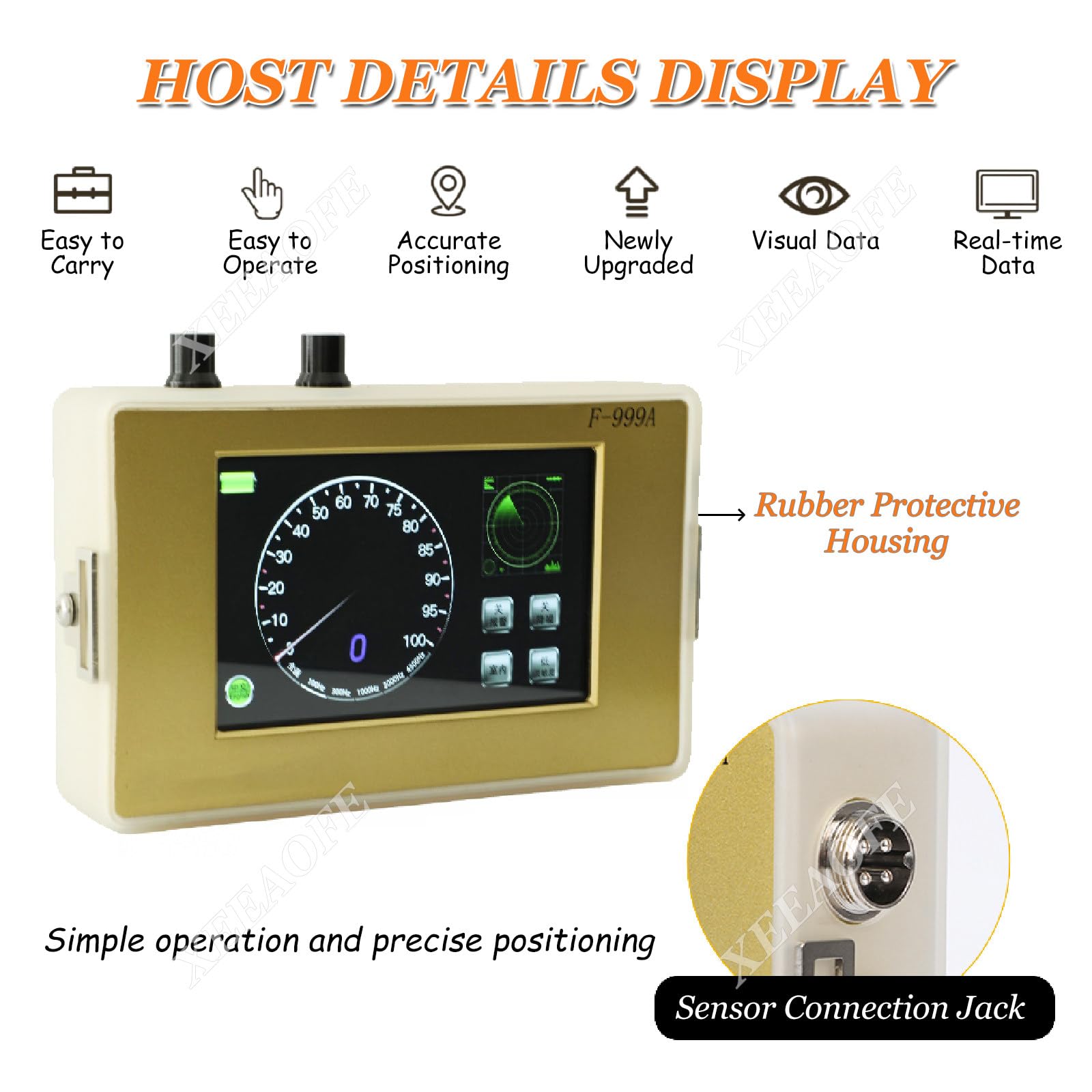 Detector De Fugas De Agua F-999A, Detector De Fugas De PrecisióN Para TuberíAs De CalefaccióN Por Suelo Radiante, Comprobador De Sonido Con 6 Velocidades Ajustables