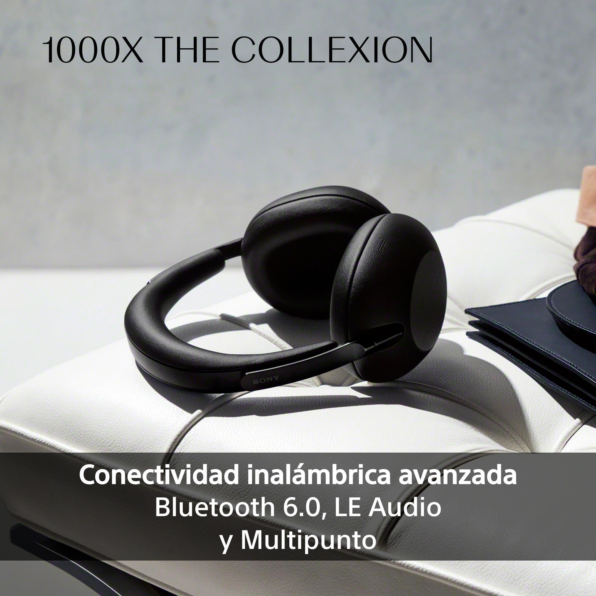 Sony 1000X The COLLEXION Auriculares inalámbricos de Lujo Bluetooth con Noise Cancelling Premium, Sonido Hi-Res Estudio; 360 Upmix, con Estuche para Viajes, Negro, Nuevo Modelo