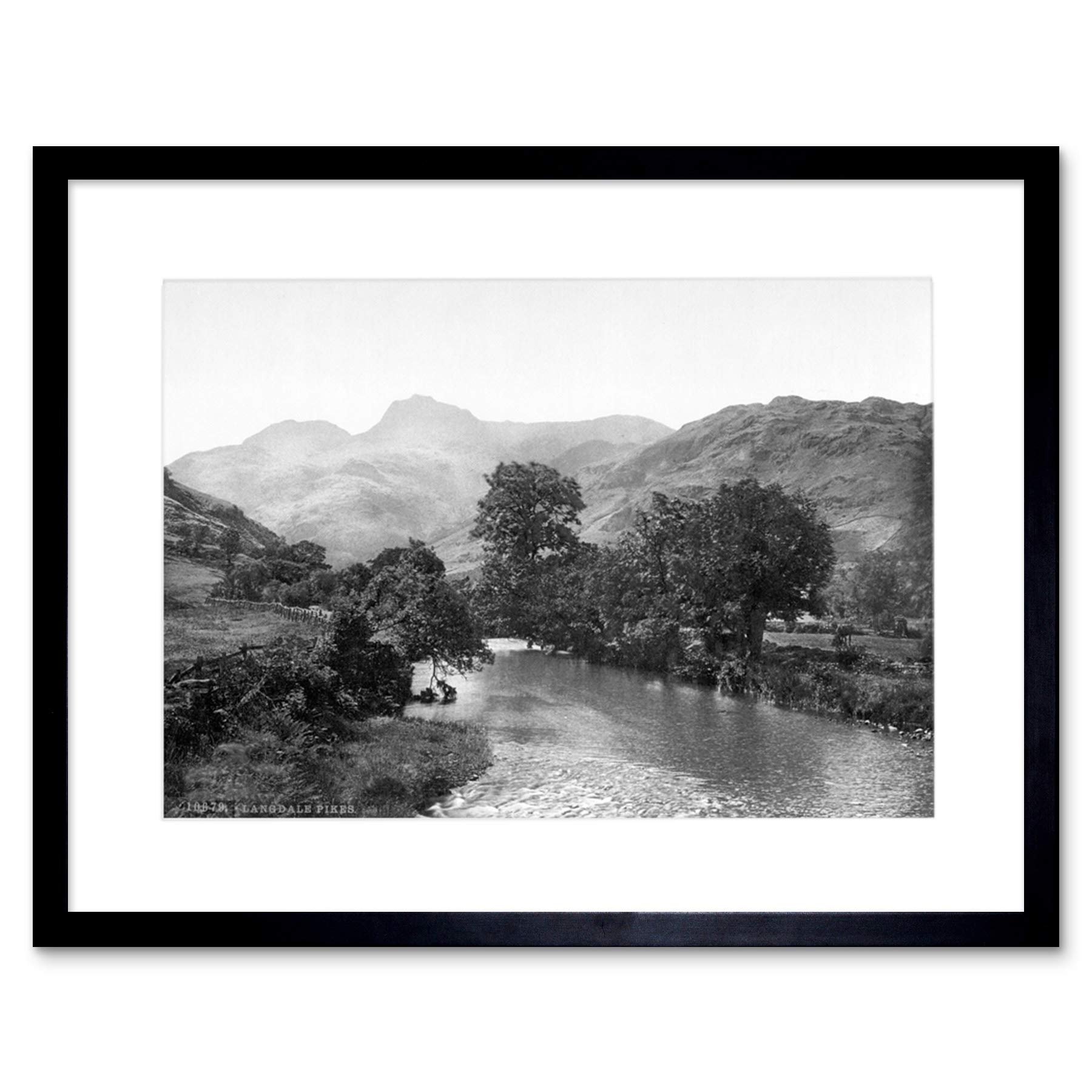 Wee Blue Coo Vintage Photo Windermere Langdale Pikes Lake District Framed Wall Art Print