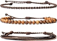 Vista 13 de Handmade Natural Stone Beaded Healing Bracelet Gift for Men Adjustable Rope String Bracelet