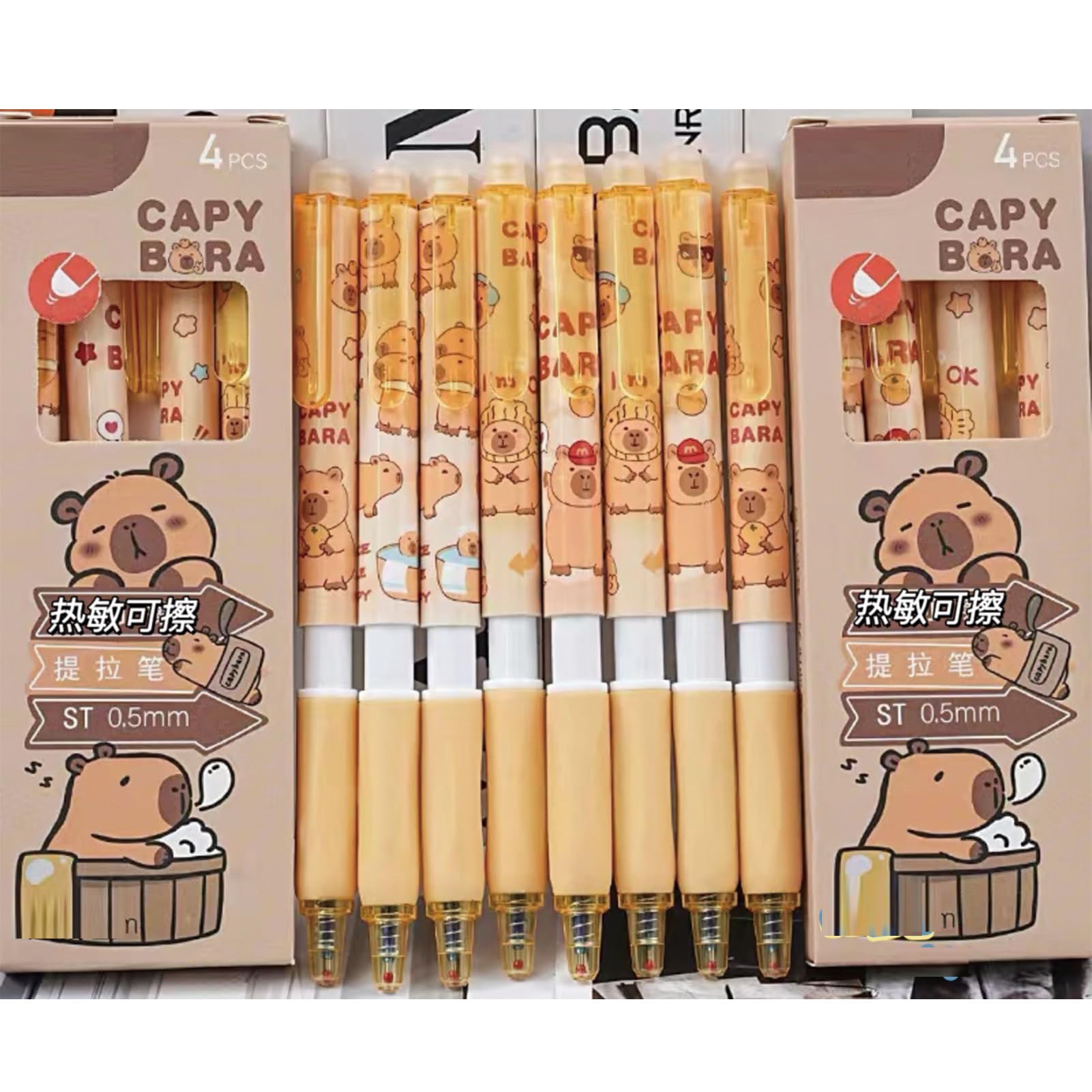 4 Pcs Erasable Gel Pens Cute Retractable Pens 0 5mm Black Ink Smooth Writing Pen Office School Supplies — view 5