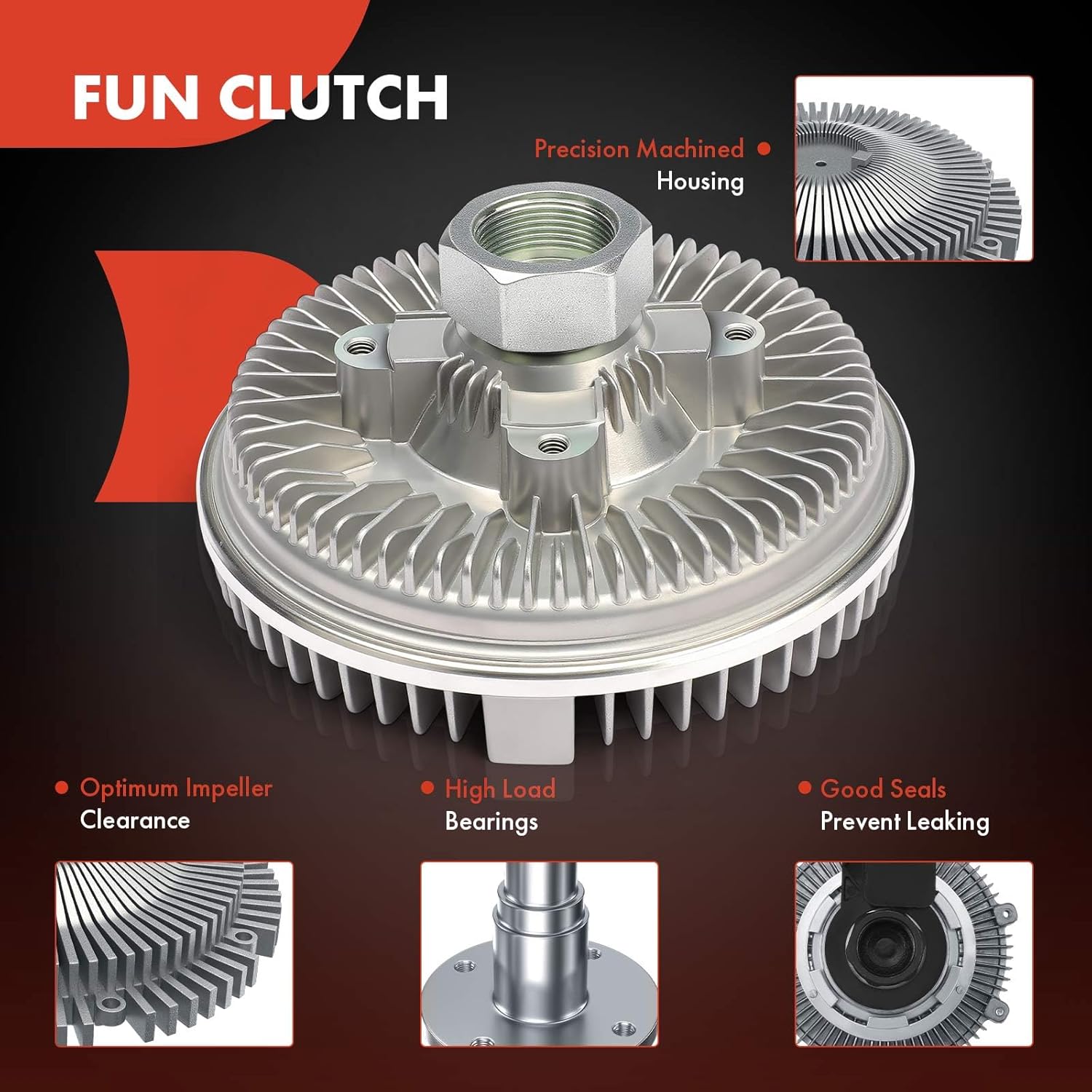 A-Premium Engine Cooling Fan Clutch Compatible with Chevrolet Silverado 2500 HD, Silverado 3500 Classic, Express 2500 3500, P30 & GMC Sierra 2500 HD Classic, Sierra 3500, Savana 2500 3500