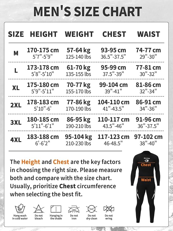 Owntop Unisex Neoprén Búvárruha 3/2 mm - Teljes Testű Vízálló Ruha Szörfözéshez, Úszáshoz, Búvárkodáshoz - Nyúlékony, Cipzáras, Fekete
