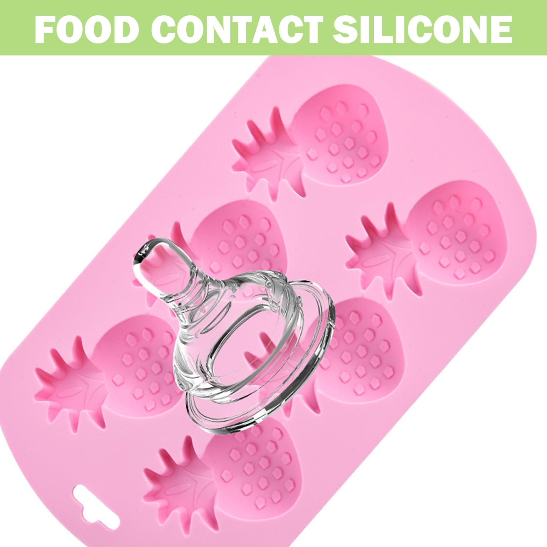 Lot de 4 moules à gommes en silicone, mignons, à bonbons, aux fruits, 6 cavités, dégagement facile, en forme de pastèque, fraise, citron, ananas, pour bricolage, gelée chocolat, collations