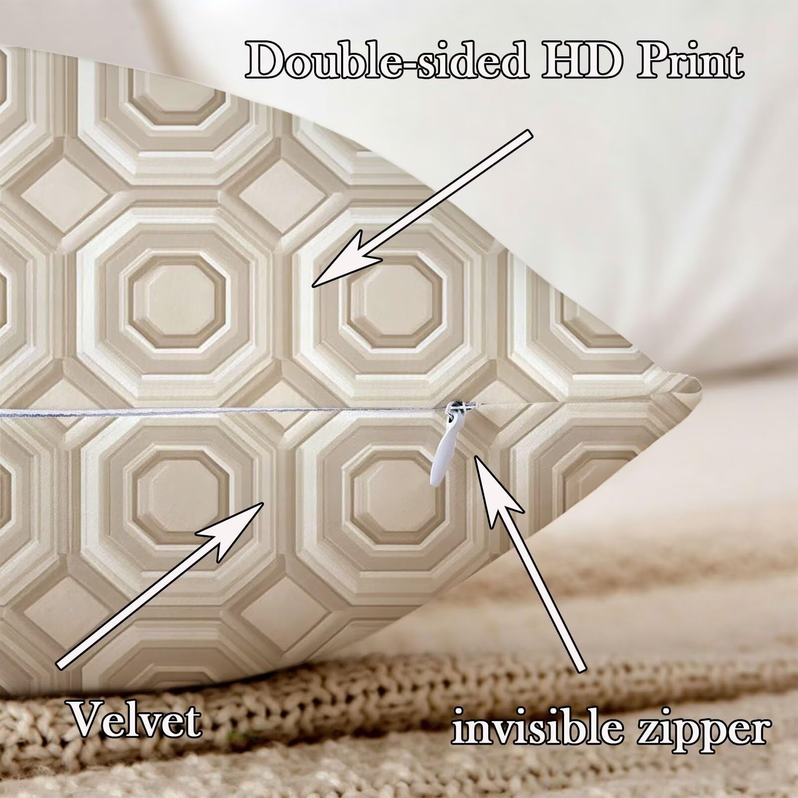 Kissenbezug 75x75cm 2er Set Outdoor Kissen Braun nordisch-2 Leinen