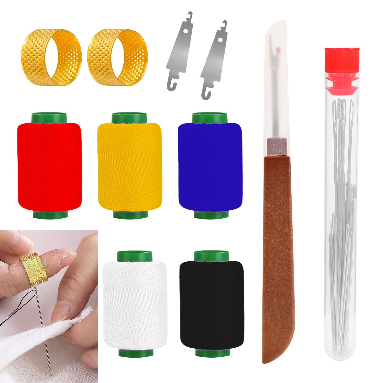 36 Pcs Sewing Kit, Stainless Steel Sewing Needles Tool Set, Multi-Purpose Needle and Thread Kit, Ultra-Lightweight Hand Repair Tools for Easy Handling and Portability