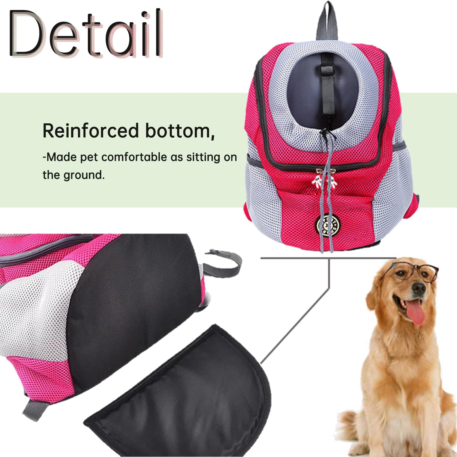 Mochila para Transportar Mascotas para Perros pequeños y Gatos， Bolsa de Viaje para Mascotas con Manos Libres, diseño Transpirable y Parte Inferior Impermeable para Senderismo y Viajes