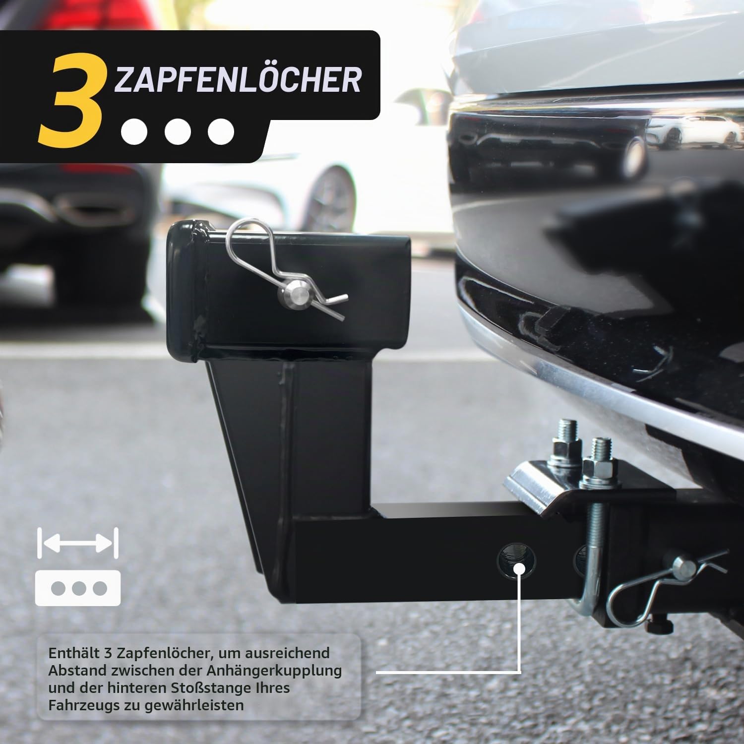 MAXXHAUL 50650 Anhängerkupplungserhöhung für 5,1 cm Empfänger mit 15,2 cm Höhe/Drop