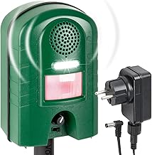 &Ultrasound Repelling Device with Motion Sensor and Light for Martens Cats and Raccoons Includes Power Supply