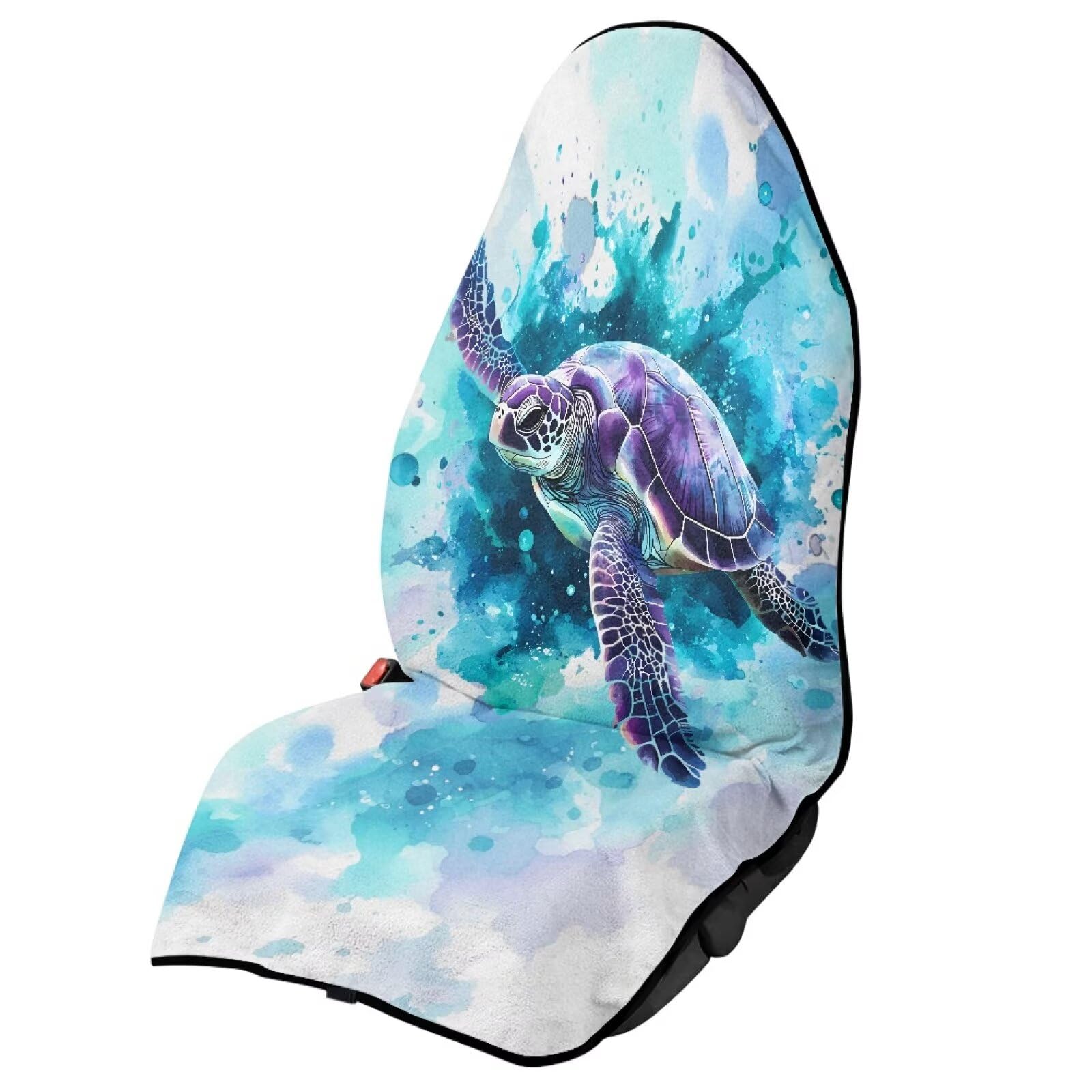 Blue Turtle Car Seat Cover Front Seats Only Universal Fit Most Cars Easy to Install Anti-Slip Back Fabric Waterproof Bucket Towel Seat Covers for Trucks SUV Jeep