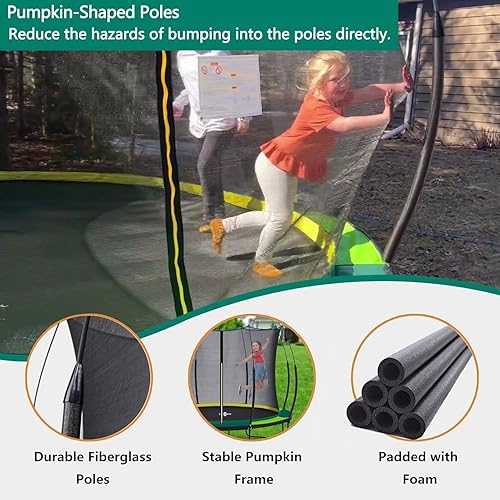 Miniatura 3 de Yoluckea Tranpoline de 10, 12, 14, 16 pies con aspersor, luces, bola de agua, calcetines, tranpolina exterior de 1500 libras para niños y adultos,