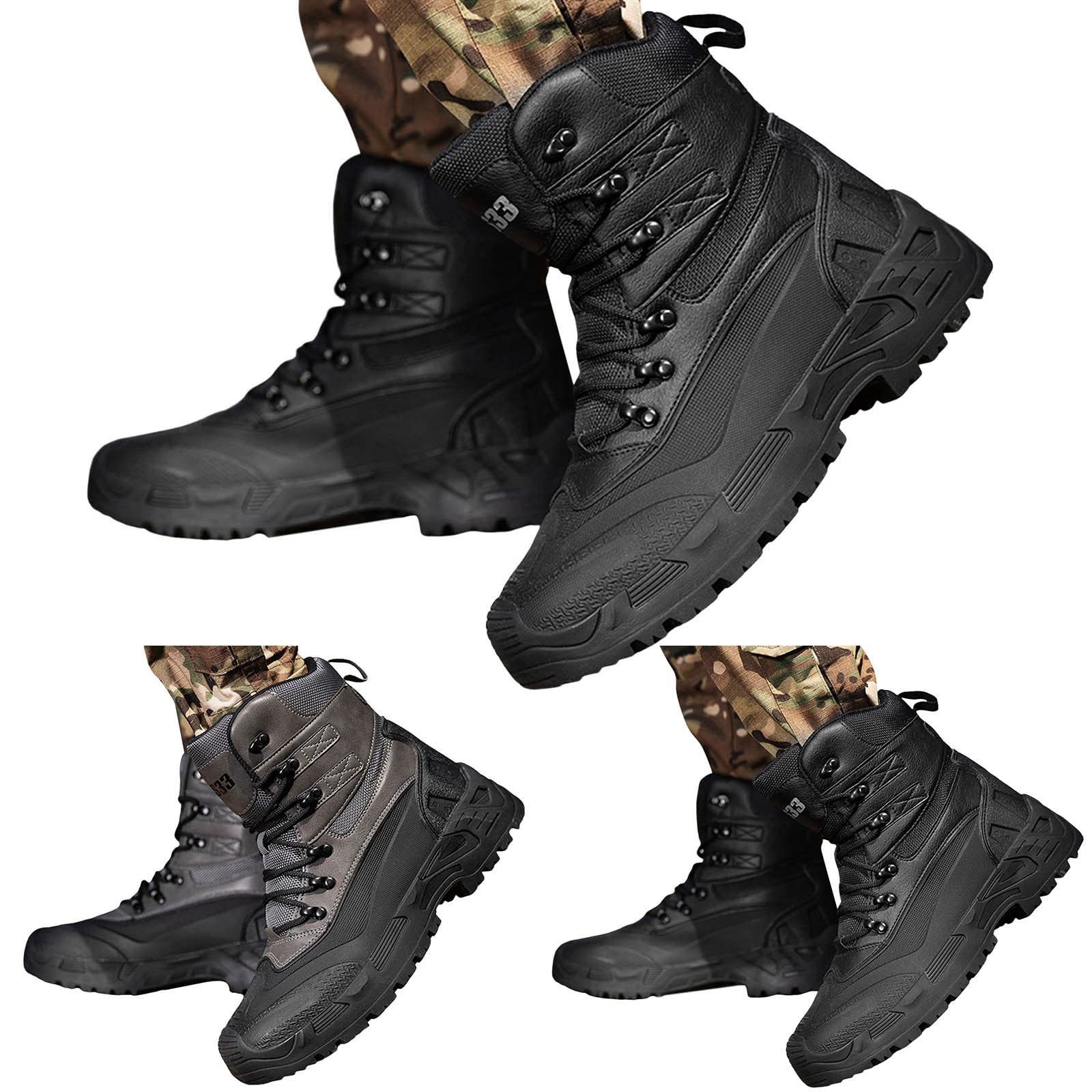 Chaussures de randonnée larges pour homme - Chaussures d'extérieur hautes