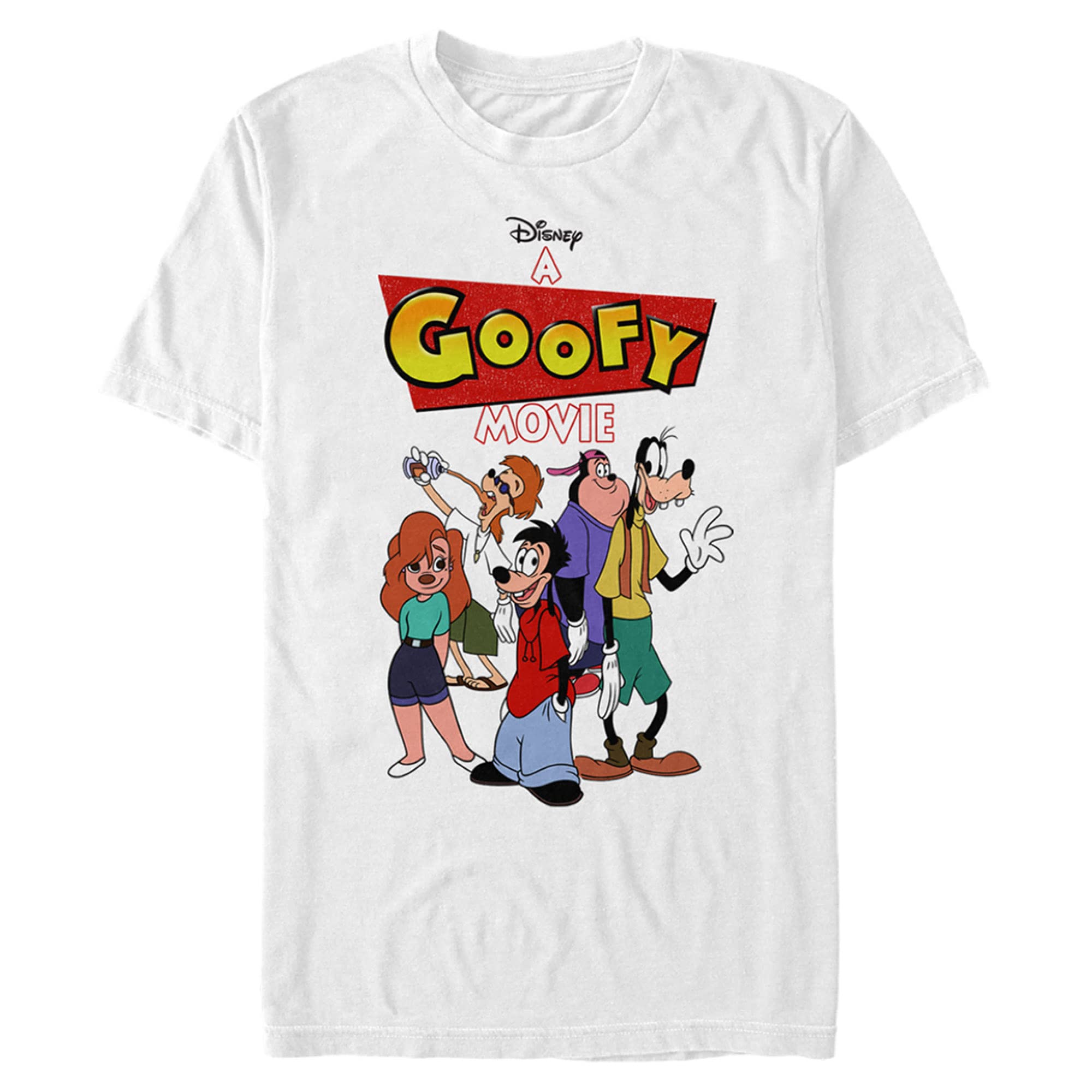 Disney Grupo de Logotipos Camiseta, Blanco, 3XL/más Alto para Hombre