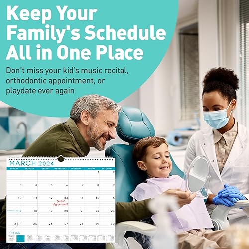 Miniatura 5 de S&O - Calendario de pared de negocios azul de enero de 2024 a junio de 2025, calendario mensual arrancable, calendario académico de pared de 18