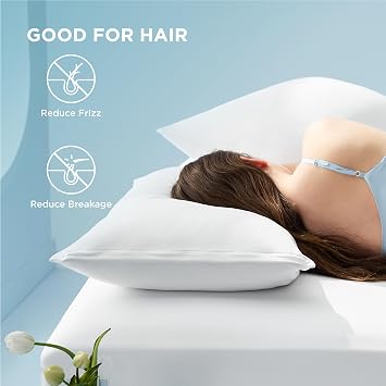 Bedsure Cooling Pillowcases 2 Pack - 50x75cm, White
