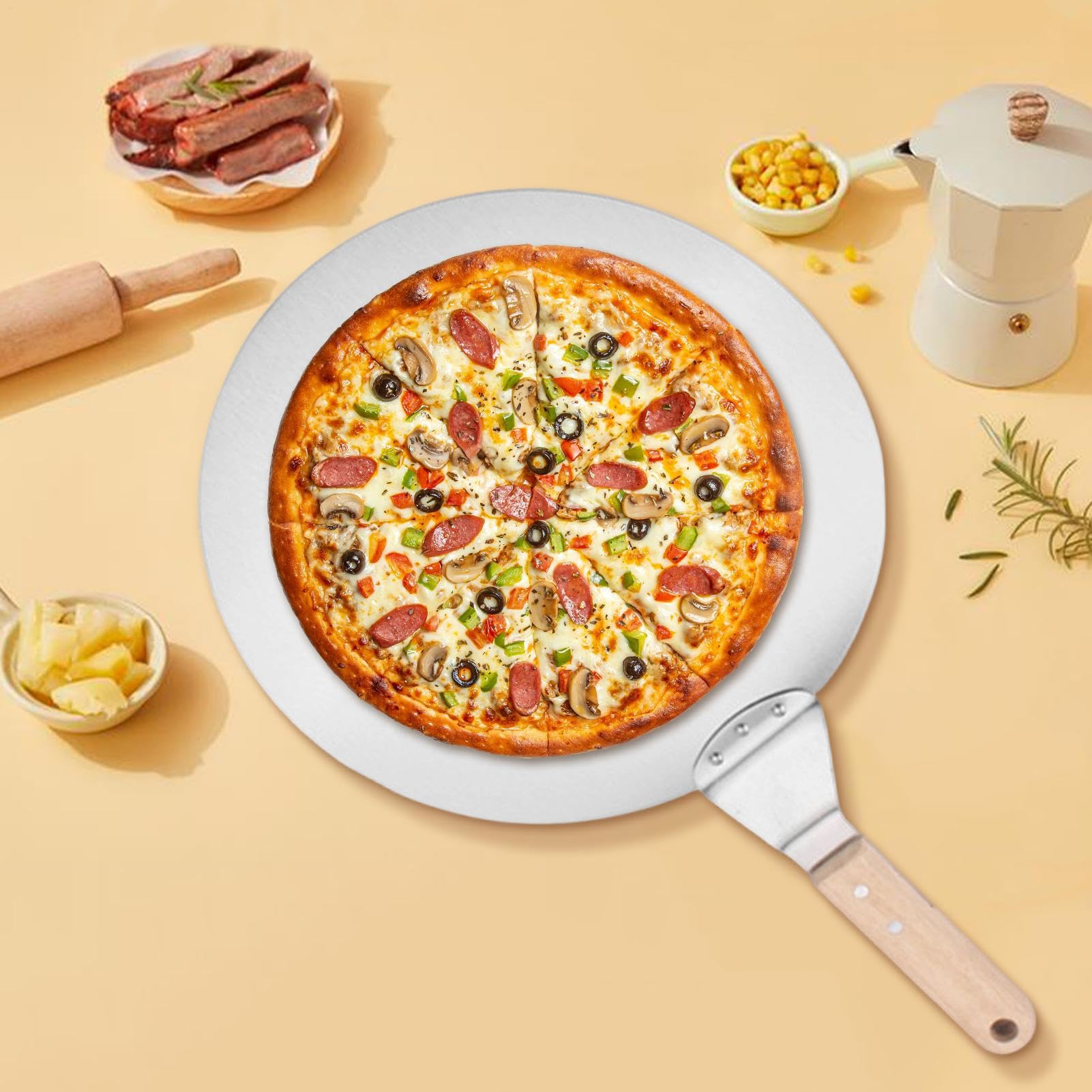 Espátula de cocina Metallan Pizzaschep para Abarcar y Girar