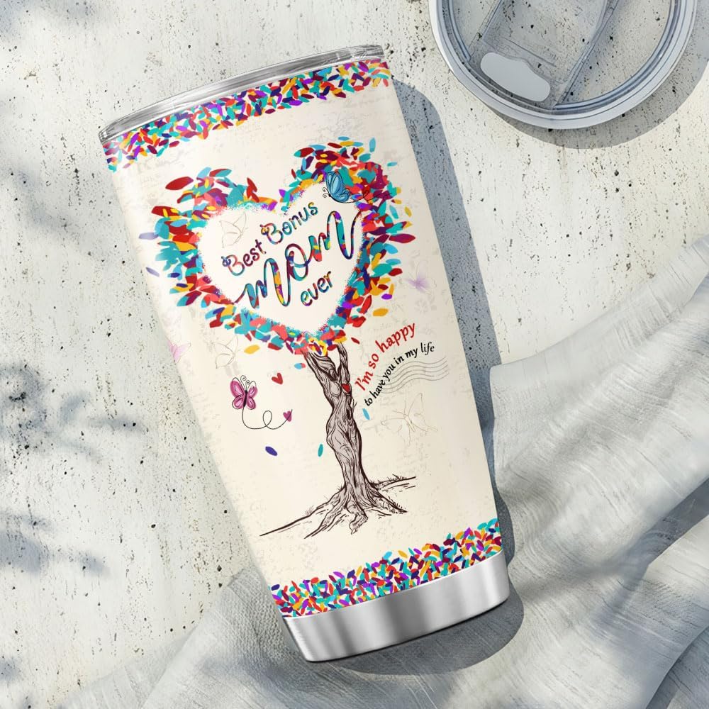 Mom Gifts, Tumblers Mothers Mother Women Coffee Ever Handle Mama Day Cups Insulated Funny For, Tumbler 20 Oz With Lid And Straw, Best Bonus Mom - Image 5