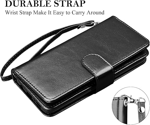 Miniatura 6 de Funda para Moto E 2020, para Motorola E 2020, Takfox de piel sintética con tarjetero de crédito 9 ranuras para tarjetas cierre magnético soporte