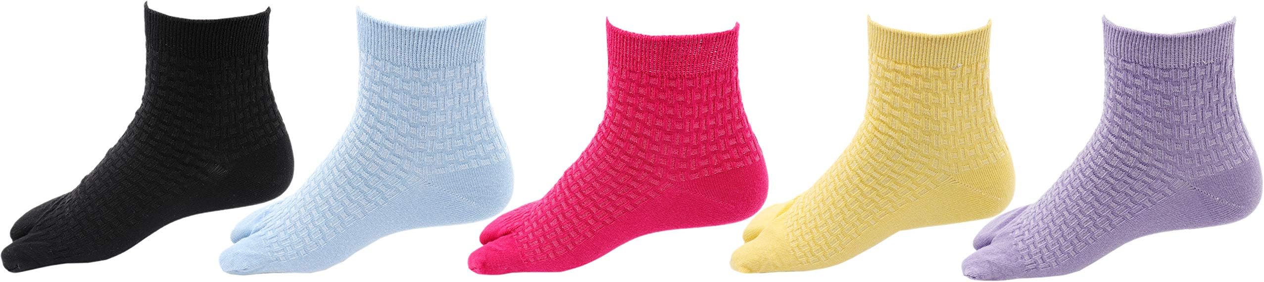 RC. ROYAL CLASS Women's Multicolored Cotton Double Knit Ankle Thumb Socks(Pack of 5 Pairs)