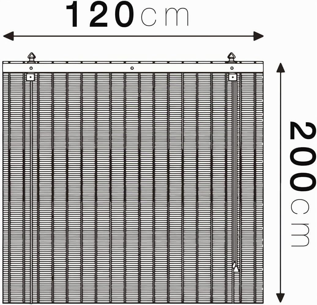 Lot de 2 Store de fenêtre en Bambou avec enroulement Manuel, Protection Vie privée et Brise-Vue, Coloris Naturel- Longueur 120 x Hauteur 200 cm