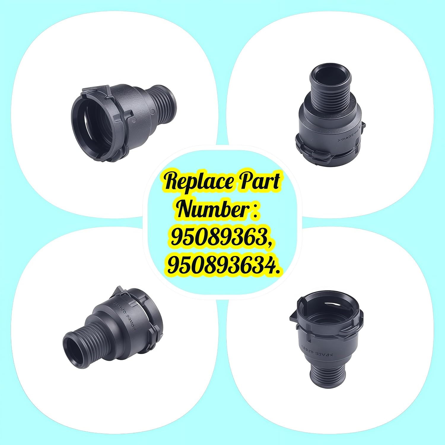 95089363 950893634，PA66-GF30 Heater Inlet Hose Connector， Fit For Chevrolet Sonic Trax Tracker For Buick For Encore Opel Mokka