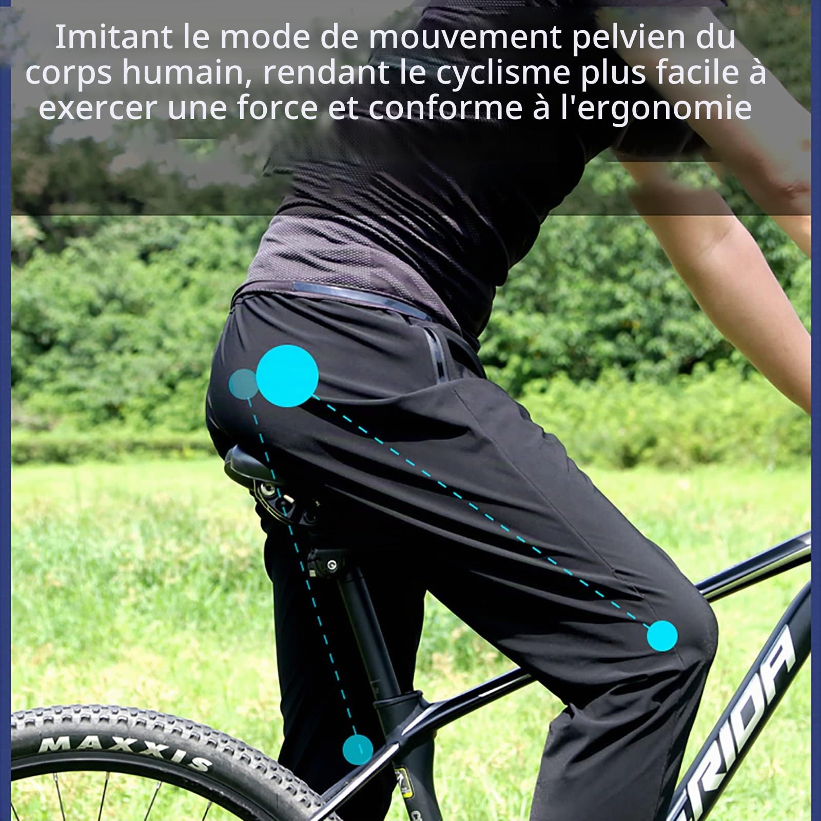 Siège de vélo Suspendu, Siège de vélo Confortable pour Hommes et Femmes, Design Ergonomique, 12 Points d'articulation conçus pour Les Hanches, Convient à la Plupart des vélos