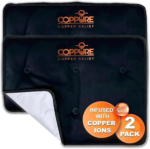 Coppure Copper Relief - Bolsas de hielo médicas de gel grande y flexibles para lesiones  Almohadilla de hielo reutilizable para dolor de espalda,