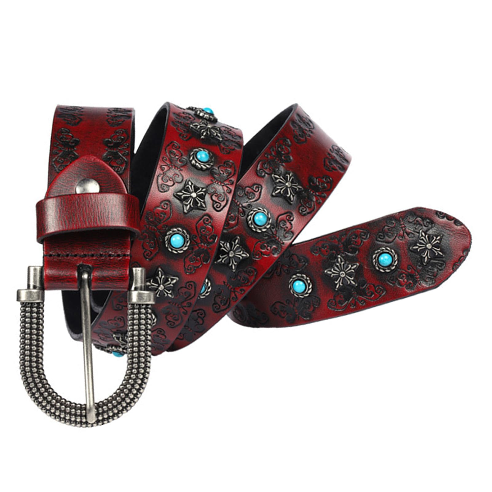 Western-Ledergürtel Mit Prägung, Personalisierte Gravur, Verstellbare Metallschnalle, Handgefertigtes Rindsleder