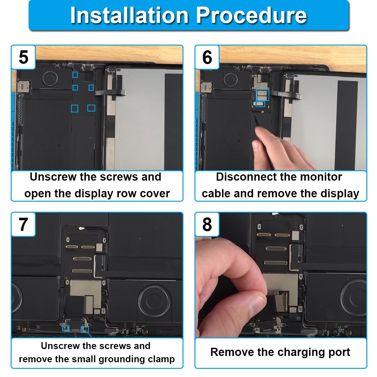 Connettore Dock per iPad PRO 11“ 1st 2nd 2018 A1980 A1934 A1979 A2013 Porta di Ricarica, per iPad PRO 12.9” 3rd 2018 A1876 A1895(Nero)
