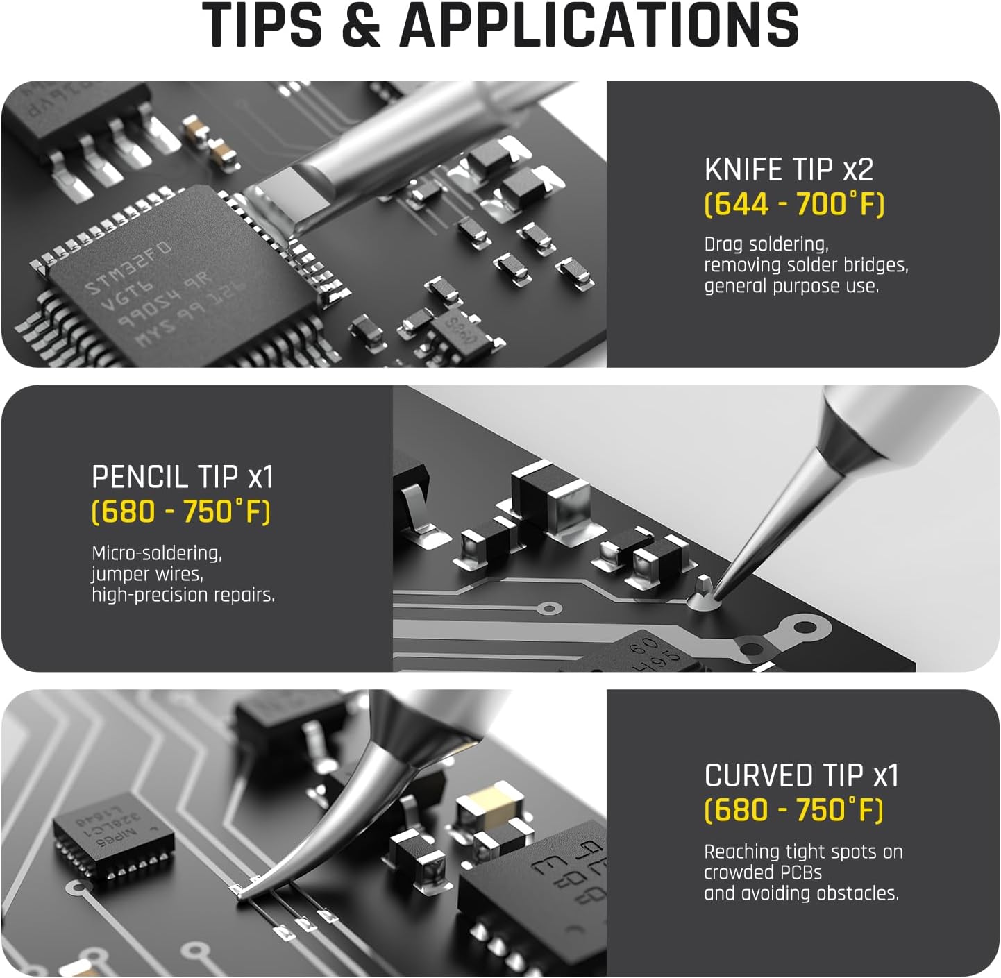 POPULO X4 FlashBolt Soldering Iron Kit, Cordless Precision Soldering Gun, 12s Fast Heating(390°F-840℉), 75min Working Time, 4 Precision Soldering Tips(C210), Soldering Iron for DIY Repair