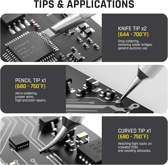 POPULO X4 FlashBolt Soldering Iron Kit, Cordless Precision Soldering Gun, 12s Fast Heating(390F-840F), 75min Working Time, 4 Precision Soldering Tips(C210), Soldering Iron for DIY Repair