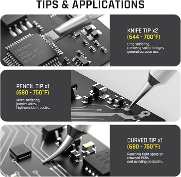 POPULO X4 FlashBolt Soldering Iron Kit, Cordless Precision Soldering Gun, 12s Fast Heating(390F-840F), 75min Working Time, 4 Precision Soldering Tips(C210), Soldering Iron for DIY Repair