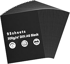 Pack of 95 Black A6 Blank Postcards for DIY Design, 300 g/m² Index Cards, Blank A6 Paper Cards for Labelling, Cardboard Paper, Craft Card for Printing, DIY (148 x 105 mm)