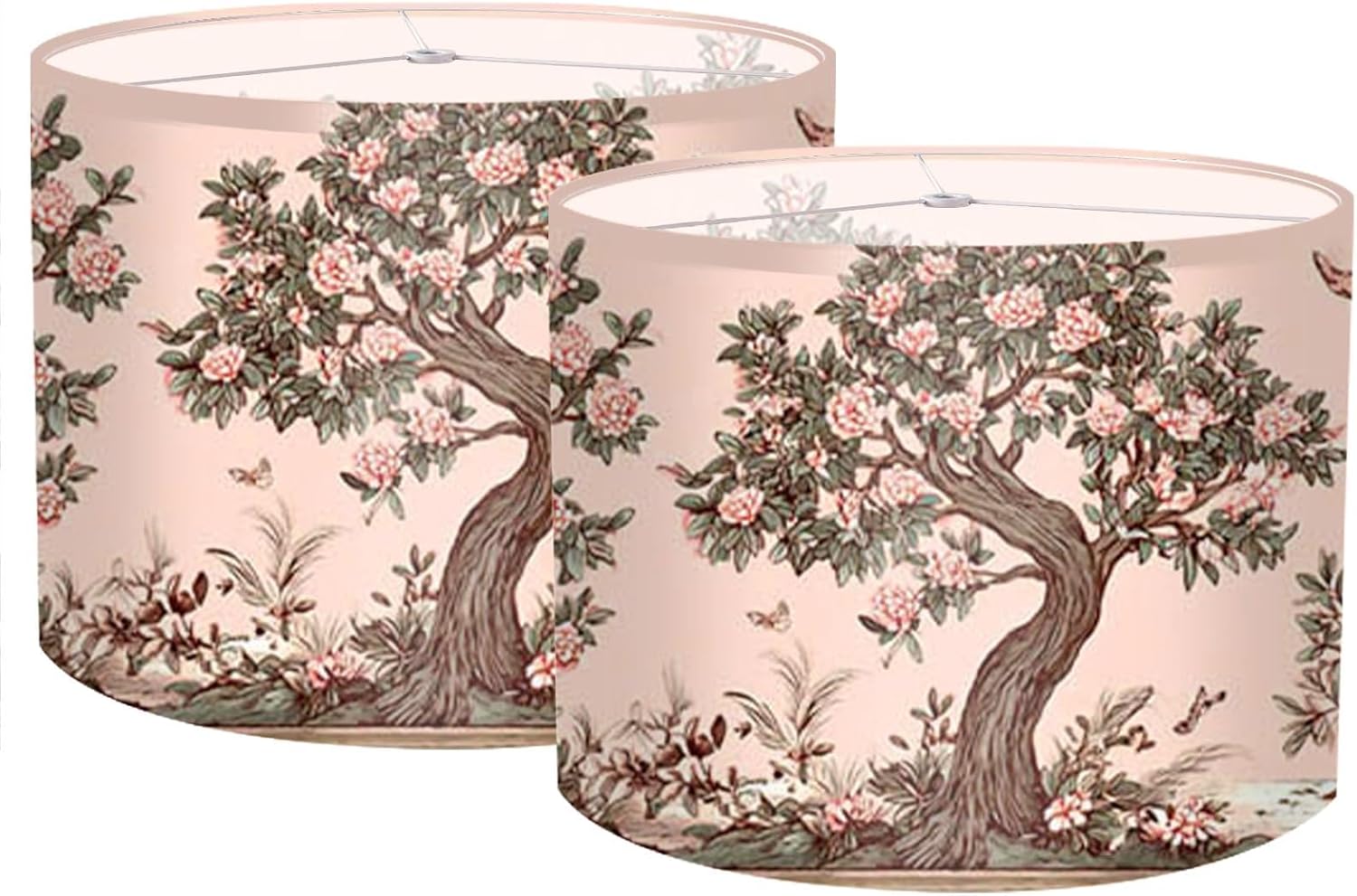 Nuxovilar Lamp Shades Set of 2, Polyester 13x9.8 Inches - Lamp Shades for Table Lamps, Whimsical Tree & Animal Design for Kid's Room, Nursery, Playroom