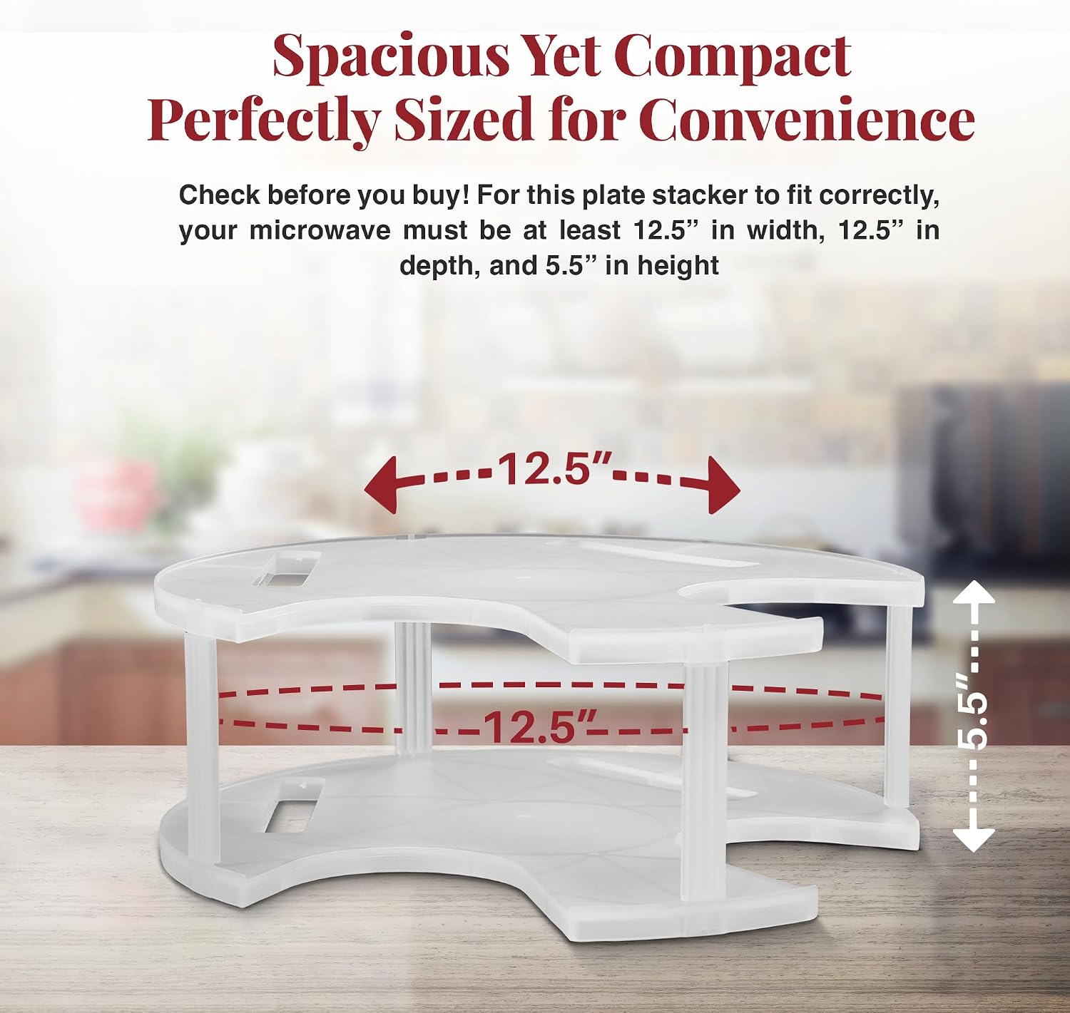DoubleWave Large Neutral Two Tier Microwave Plate Stacker