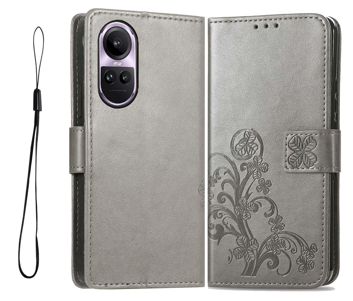 GOKEN Cover per Oppo Reno 10 5G / Reno 10 PRO 5G, Custodia Folio in Pelle Flip