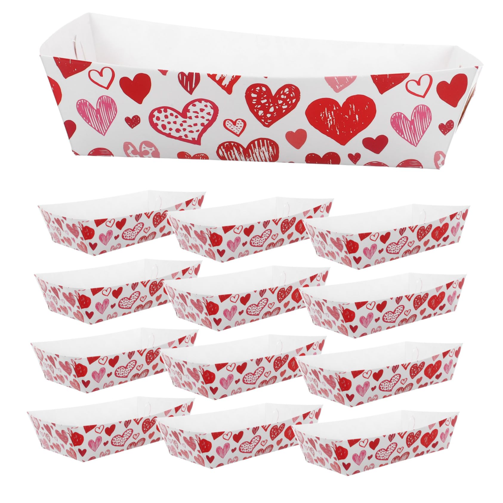 STOBAZA 40 Stück Herzförmige Papier Takeaway Behälter mit Großer Kapazität Wiederverwendbar und Leicht zu Tragen für Valentinstag und Partyboxen im Indoor Bereich