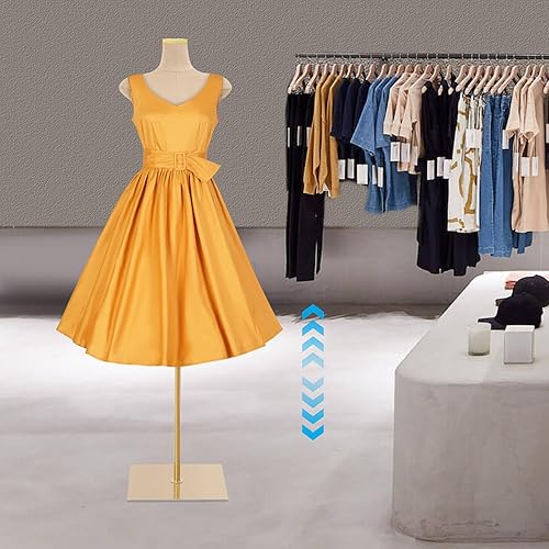 Miniatura 8 de Vestido de maniquí femenino con forma de torso, forma de vestido femenino con altura ajustable, cuerpo de maniquí para exhibición de joyas de vestir